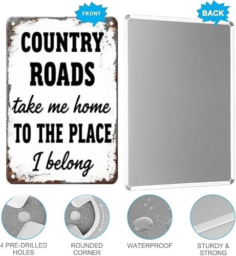 Carastora Vintage Metal Tin Sign – Country Life Inspired Wall Decor for Cabin, Home or Bedroom, Retro Rustic Style Take Me Home Accent, 8x12 Inch - Image 5