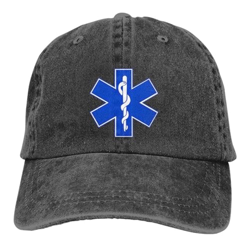 Casquette de baseball EMT Star of Life rétro en denim délavé
