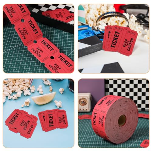 Etiquetas numeradas rojas para sorteos rifas y boletos 4