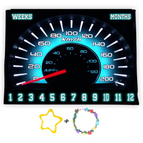 Image of Racing Car Baby Monthly Milestone Blanket, Rally Speedometer,60x40in Soft Flannel, Newborn Mom Gifts, Baby Shower Age Growth Tracker with Bonus Maker