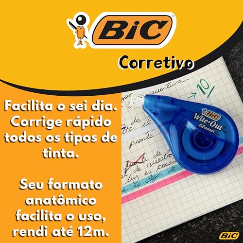 Caneta BIC, Enem Preta Ponta Média 1.0mm Kit 3 Canetas Esferográficas Cristal Classica Dura Mais, Co
