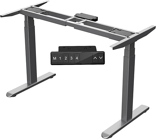 Marco de escritorio eléctrico de doble motor, carga resistente, patas de escritorio ajustables de altura de 264 libras, marco de escritorio sentado