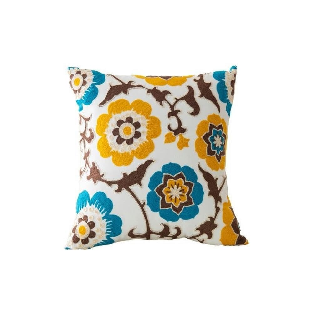 Taies d'oreiller brodées fleurs housse coussin serviette pour déco maison salon