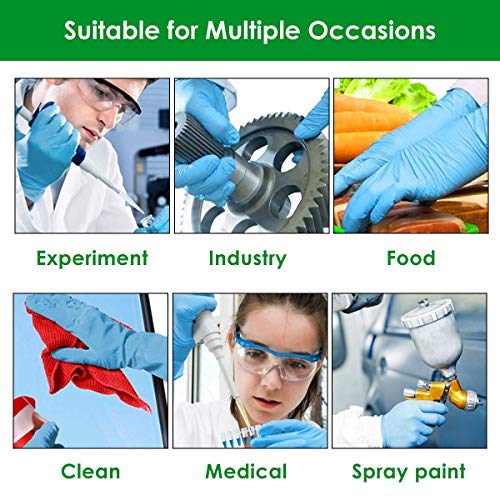 Nitrile Gloves, Hizek 100pcs Nitrile Gloves Disposable Exam Gloves Latex-Free Powder-Free Nitrile Gloves Exam Gloves Protective Gloves (S,M,L) (Blue, L)… - Thumbnail 4