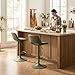 YOUNIKE Bar Stools Set of 2 Modern Swivel Barstools, Adjustable Counter Height Bar Stools Faux Leather Upholstered Counter Stools with Hollow Back for Kitchen Island, All Olive Green