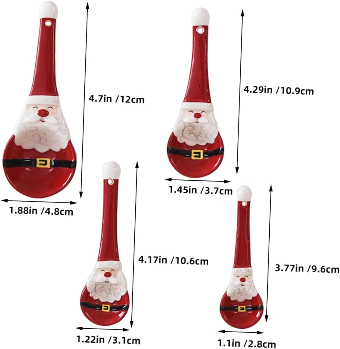 Ceramic Measuring Spoon Set Tiny Measuring Spoons for Baking Christmas Teaspoon Santa Claus Theme Kitchen Accessories