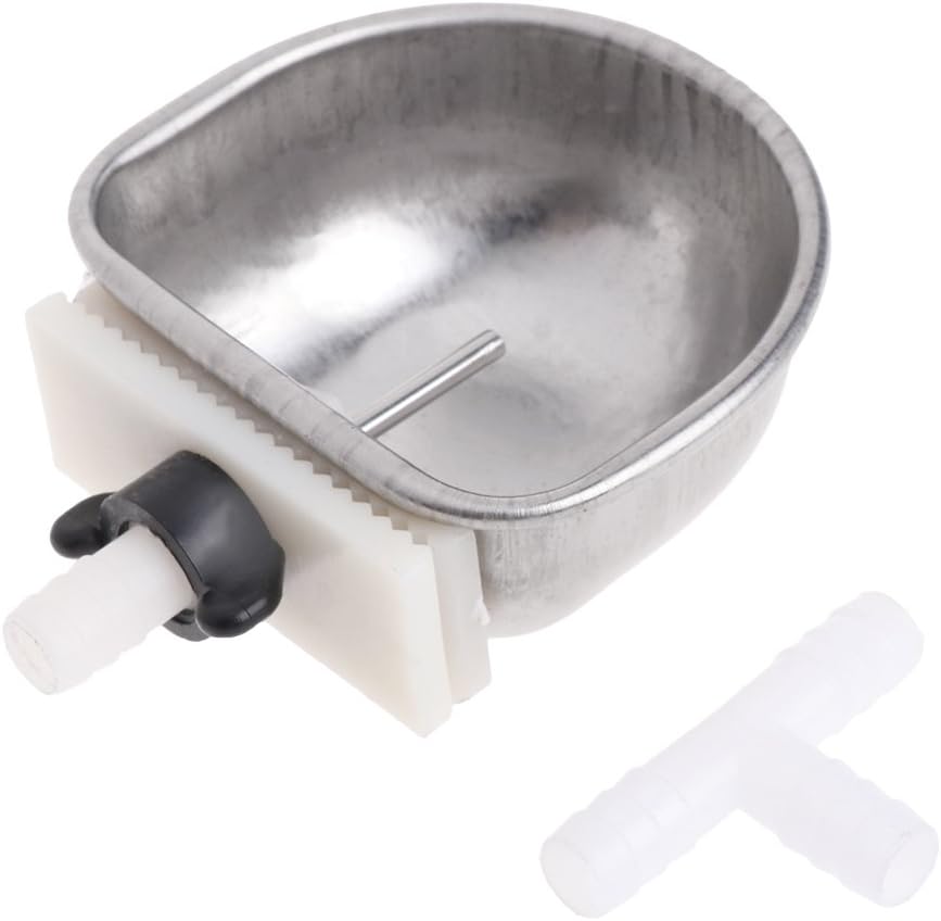 Lovhop Rabbit Water Feeder Automatic Drinker Fix Bowl T Joint Equipment Stainless Steel 1PC
