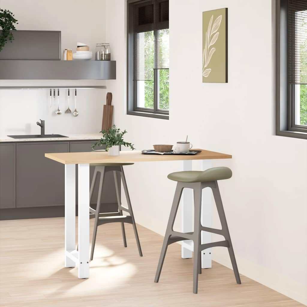 Lot de 2 pieds de table de bar blancs, 40 x 90-91 cm, patins de table en acier, structure de table stable pour tables mange-debout et bricolage, avec vis et pieds de nivellement réglables