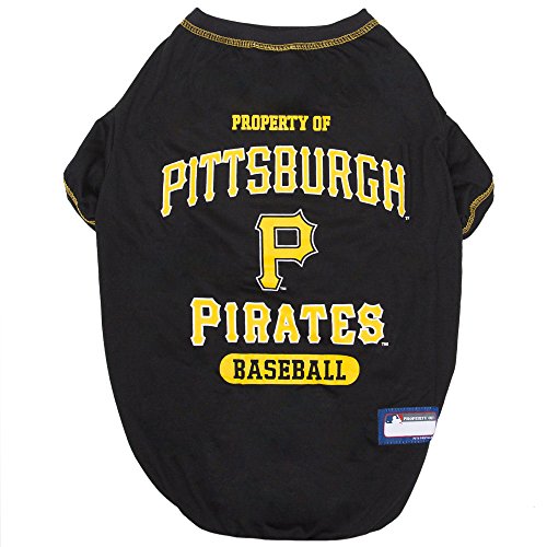 MLB Pittsburgh Pirates Dog T-Shirt, X-Large. - Licensed Shirt for Pets Team Colored with Team Logos