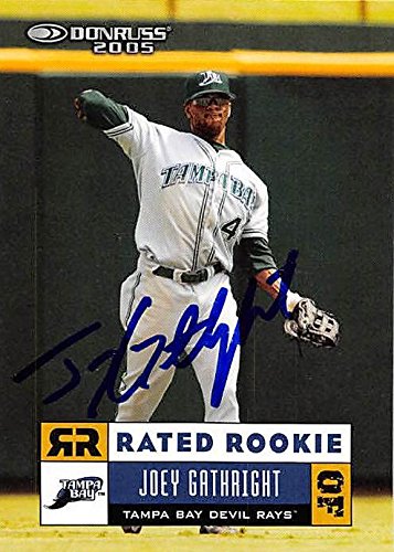 Autograph Warehouse 247447 Joey Gathright Autographed Baseball Card - Tampa Rays 2005 Donruss Rated Rookie - No. 49
