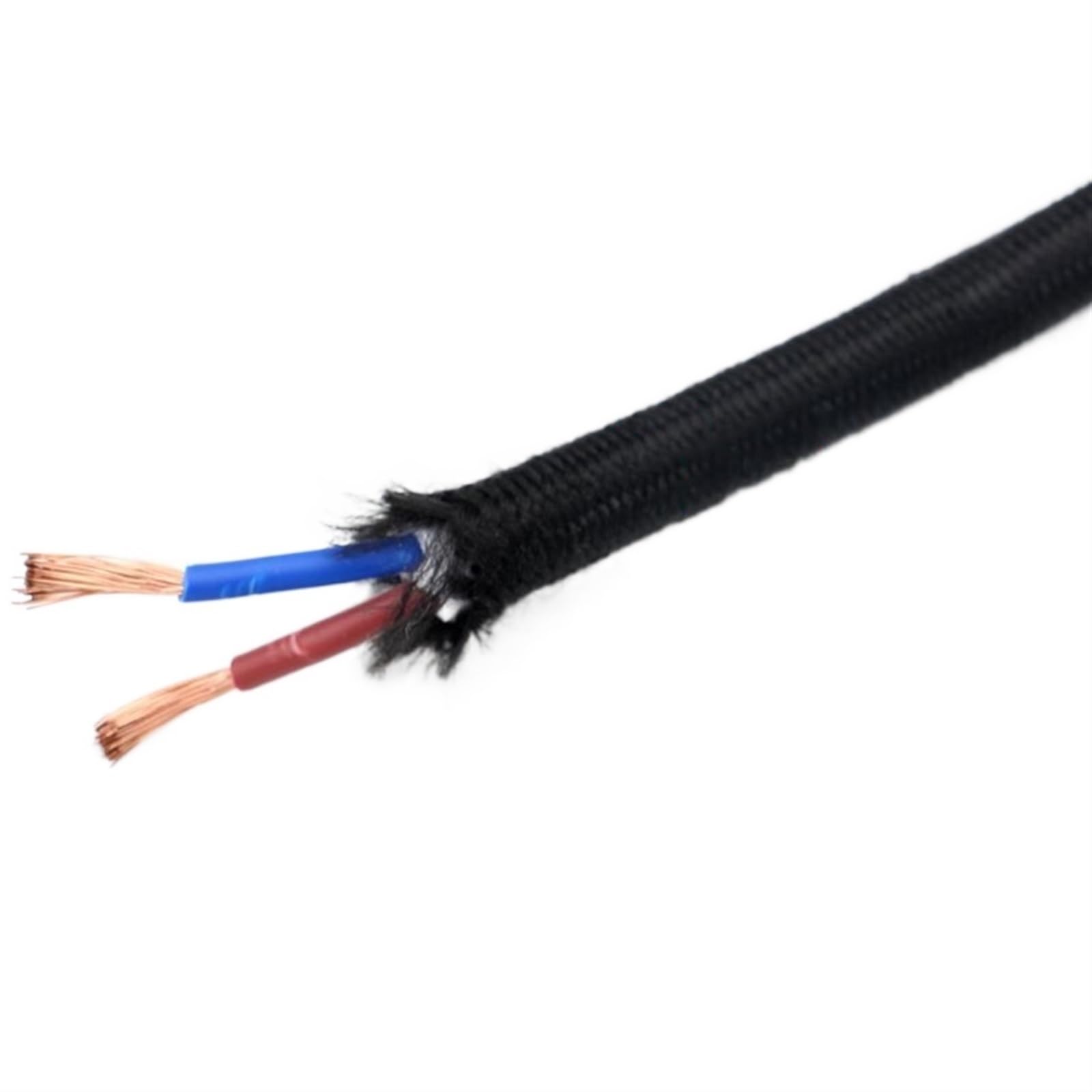 Tissu tricoté Câble torsadé, Câbles d'alimentation souples gainés de tissu, 2/3 conducteurs, 1,5 mm², 300 V, 1-10 m(2 x1.5mm2,10meter)