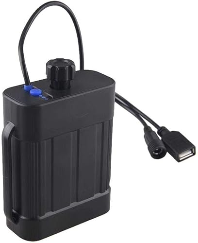 MINCHEN Bikelight - Caja de baterías de 8,4 V para 2 baterías recargables 26650 con interfaz DCUSB para faros delanteros de bicicleta