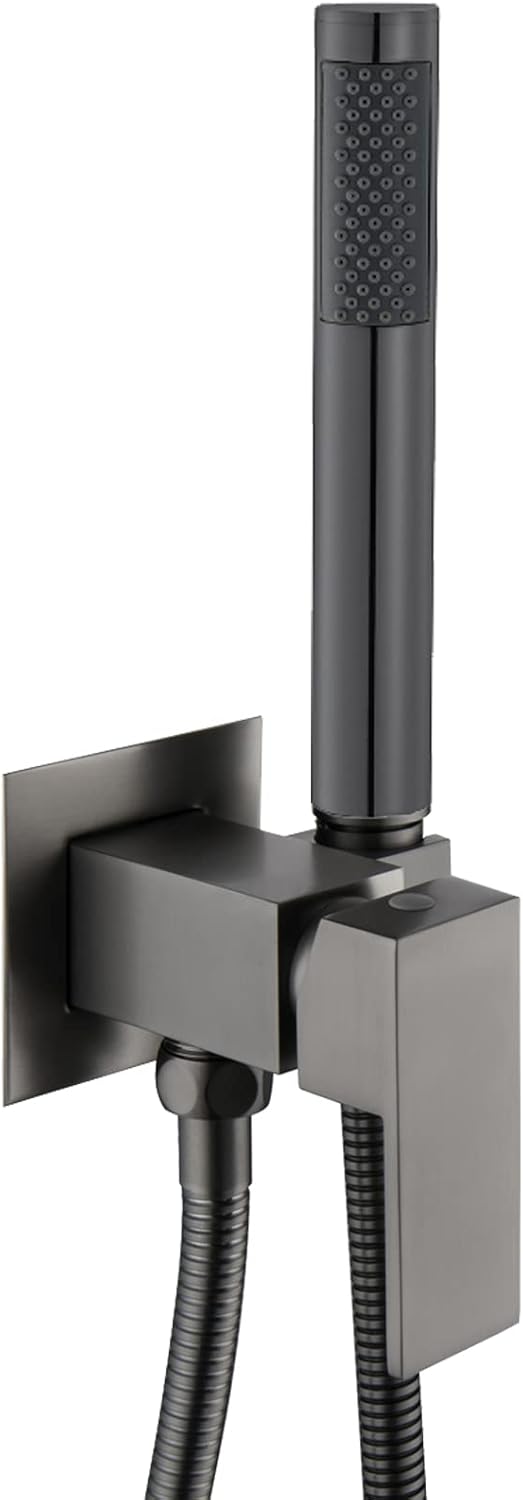 Square Handheld Shower, Wall Mount Bathroom Handheld Showerheads High Pressure Brass Hand Held Shower Head Combo with Hose