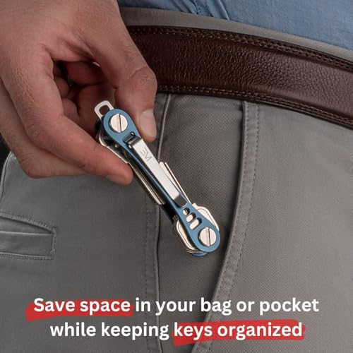 EM Premium Products Compact Key Holder - Pocket Key Organizer - 14 Keys Key Bar - Black - Thumbnail 2