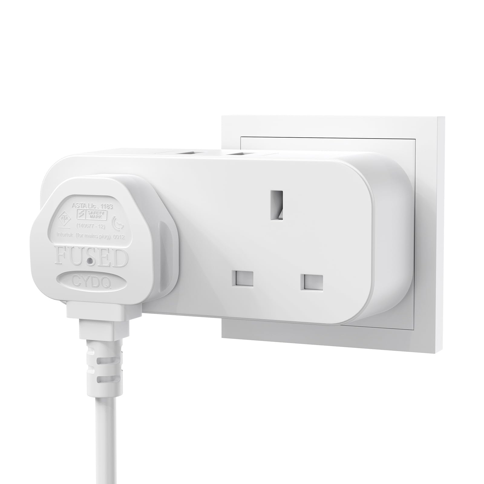 HITRENDS Dual Plug Adapter, 2 Gang UK Wall Socket Extender 2 AC Outlets & 2 USB-A,13A 3250W for Home Office