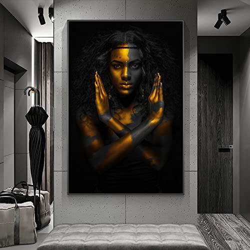 Peinture 35x50cm sans cadre femme africaine pour transformer un mur vide de salon