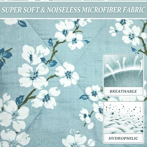 Image of MORADO Glace Cotton AC Comforter /Blanket /Quilt for Double Bed | Ultra Soft & Lightweight | All Season Reversible Comforter | Cozy Bedding for Home & Hotel | Size 90x100 Inches,White Jasmine,Double