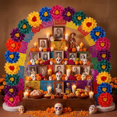 Thiccywoov 32 Pcs Dia De Los Muertos Altar Decoration Day of the Dead Decor by Thiccywoov - Used condition - Image 6