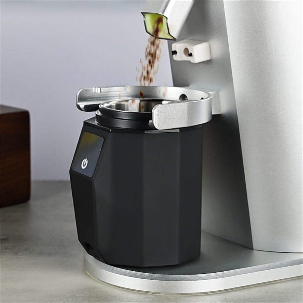 Báscula digital de café de precisión de 0,1 g, con taza dosificadora de 58 mm para moler y apisonar, báscula electrónica de cocina de 500 g de capacidad con USB recargable, color negro