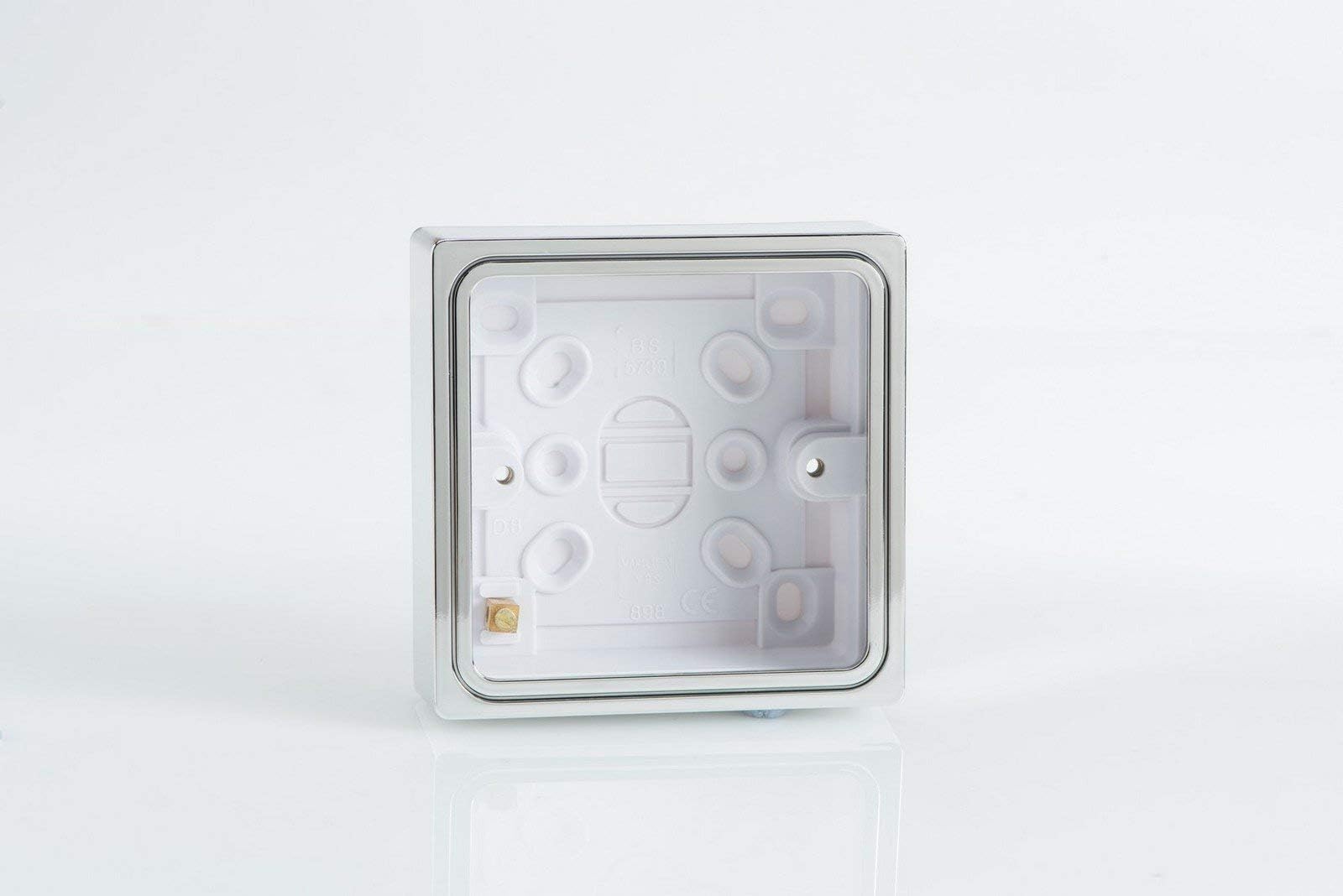 Varilight1 Gang Patress Wall Box (for surface mounting) Chrome Effect Finish - YBSC