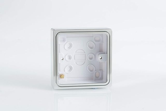 Varilight - 1 Gang Pattress Wall Box (for Surface mounting) Chrome Effect Finish - YBSC