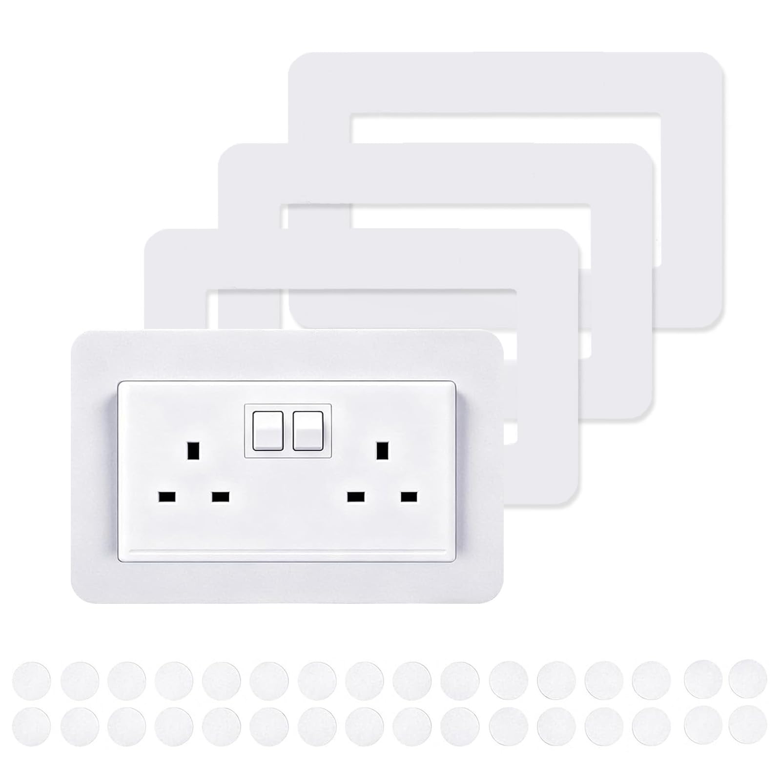 4PCS Plug Socket Surround Plates, Light Switch Surround
