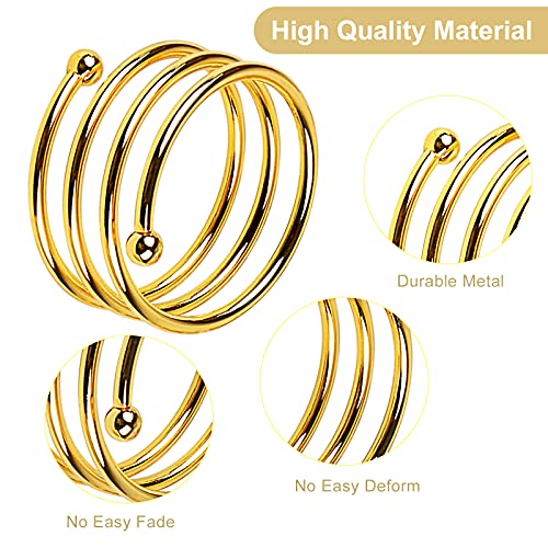 Gold Napkin Rings Set Of 12, Napkin Rings Upgrade Sturdy Metal Napkin Ring Holder Spring Design For Halloween Christmas Wedding Dinning Table Decoration Setting #TOP3