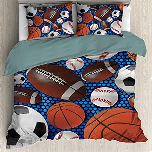 Todeyya Sports Super Fan Lightweight Comforter Set (Queen Size) with 2 Pillow Shams, 3-Piece Set Duvet Cover Set Coverlet Bedspread Bedding All-Season
