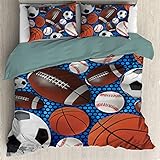 Todeyya Sports Super Fan Lightweight Comforter Set (Queen Size) with 2 Pillow Shams, 3-Piece Set Duv