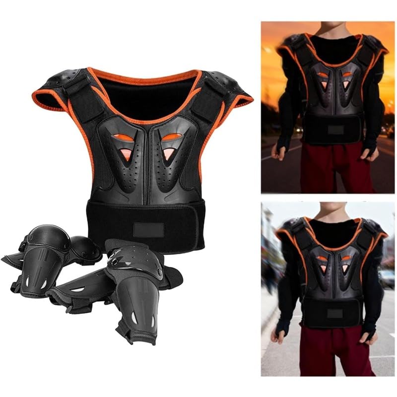 Traje de armadura para moto, rodilleras, protectores de pecho, columna vertebral, equipo de protección para montar en bicicleta