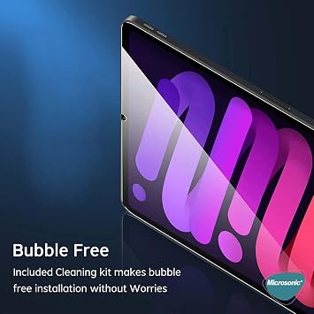 Microsonic Apple iPad Mini 7 (A2993-A2995) Temperli Cam Ekran Koruyucu [iPad Mini 7 ile Uyumlu Ekran Koruyucu - Şeffaf]
