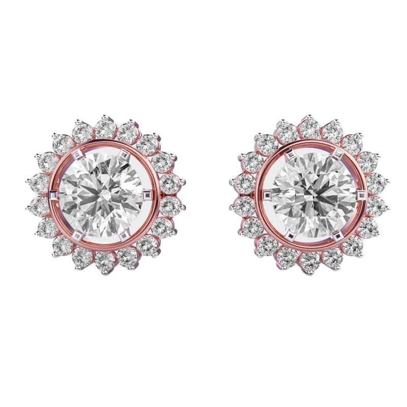 Clous d'oreilles scintillants boucles d'oreilles argent 925 plaqué or rondes