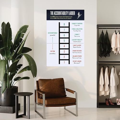 Accountability Ladder Educational Chart, Motivational Poster for Workplace, Team Building & School Classroom​(Unframed,16x24inch(40x60cm)) [4]