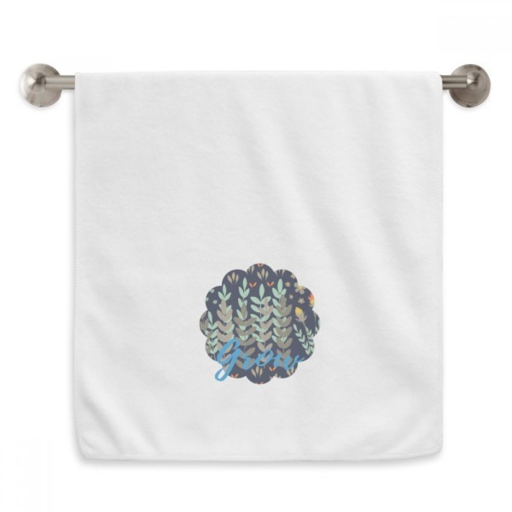 Serviette moelleuse peinture fleur et plante blanche ultra absorbante 13x29"