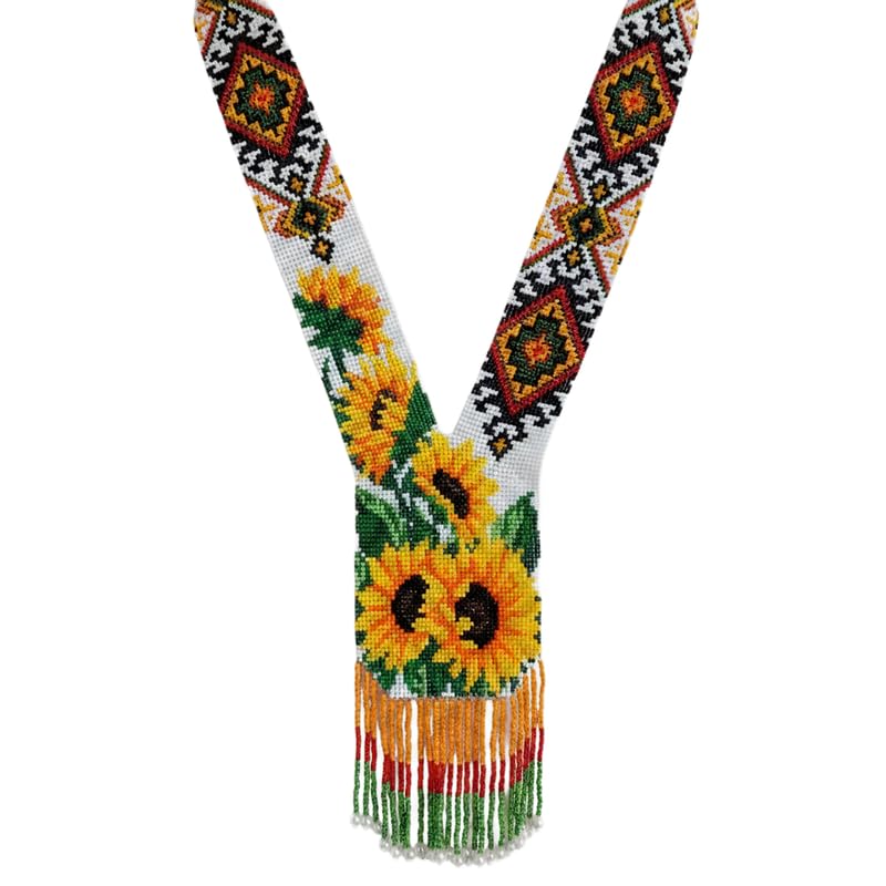 Collier ukrainien Gerdan fait main en perles, bijou traditionnel LKBEADS