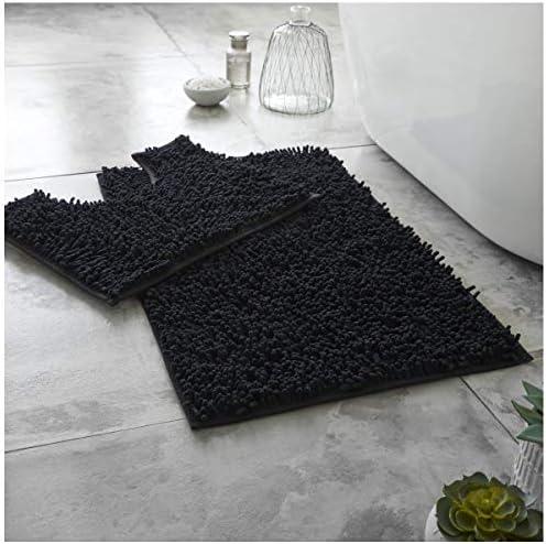 GC GAVENO CAVAILIA Turqouise Bath Mats For Bathroom Sets 2 Piece, Quick Dry & Fast Absorbent Pedestal Mat Shaggy Rug, Plush Microfiber Chenille Loop BathMat, Non Slip Shower Toilet Mat