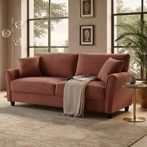 Image of 3 Seater lceola Premium Fabric Sofa |Stylish and Comfortable Living Room Furniture| Heavy Quality Sofa and Builtin| Throne of Comfort (Blush Pink, 3 Seater)