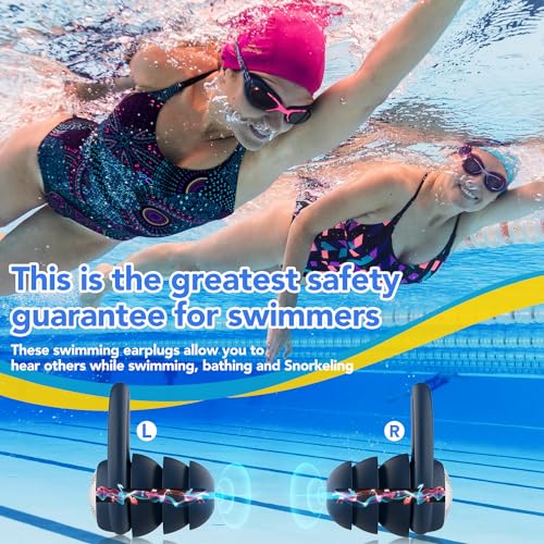 Swimming Ear Plugs Waterproof Earplugs - 3 Pairs Silicone Swim Ear Plugs for Adult Kids, Water Sports Earplugs for Showering, Bathing, Surfing - Keep Ear Water Out (Naxy Blue,Grey,Black, One Size) - Image 5