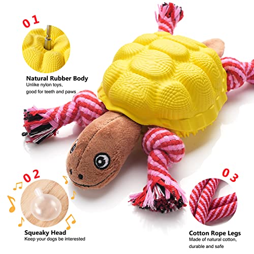 Image of Sedioso Multifunctional Rubber Dog Chew Toy for Middle, Large Dogs - Food Dispensing Puzzle Toy, Aggressive Chewer, Yellow