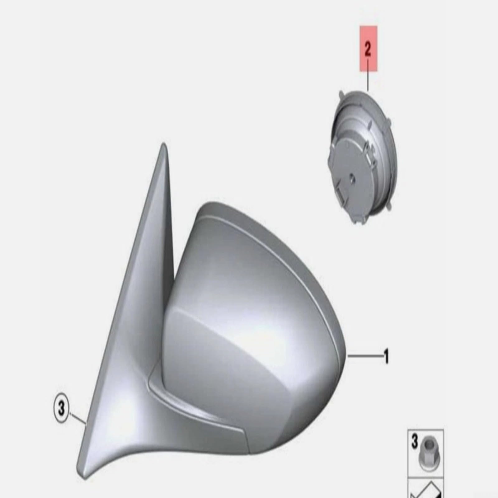 Specchietto anteriore sinistro/destro per BMW serie 1/3/5/6/7, X1/X3/X4/X5/X6/X7, M3/M5/M6, Z4, pezzo di ricambio