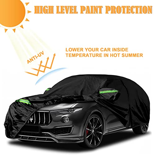 Image of Waterproof Car Covers Replace for 2016-2025 Maserati Levante, 6 Layers All Weather Custom-fit Car Cover with Zipper Door & Windproof Bands for Snow Rain Dust Hail Protection (Levante)