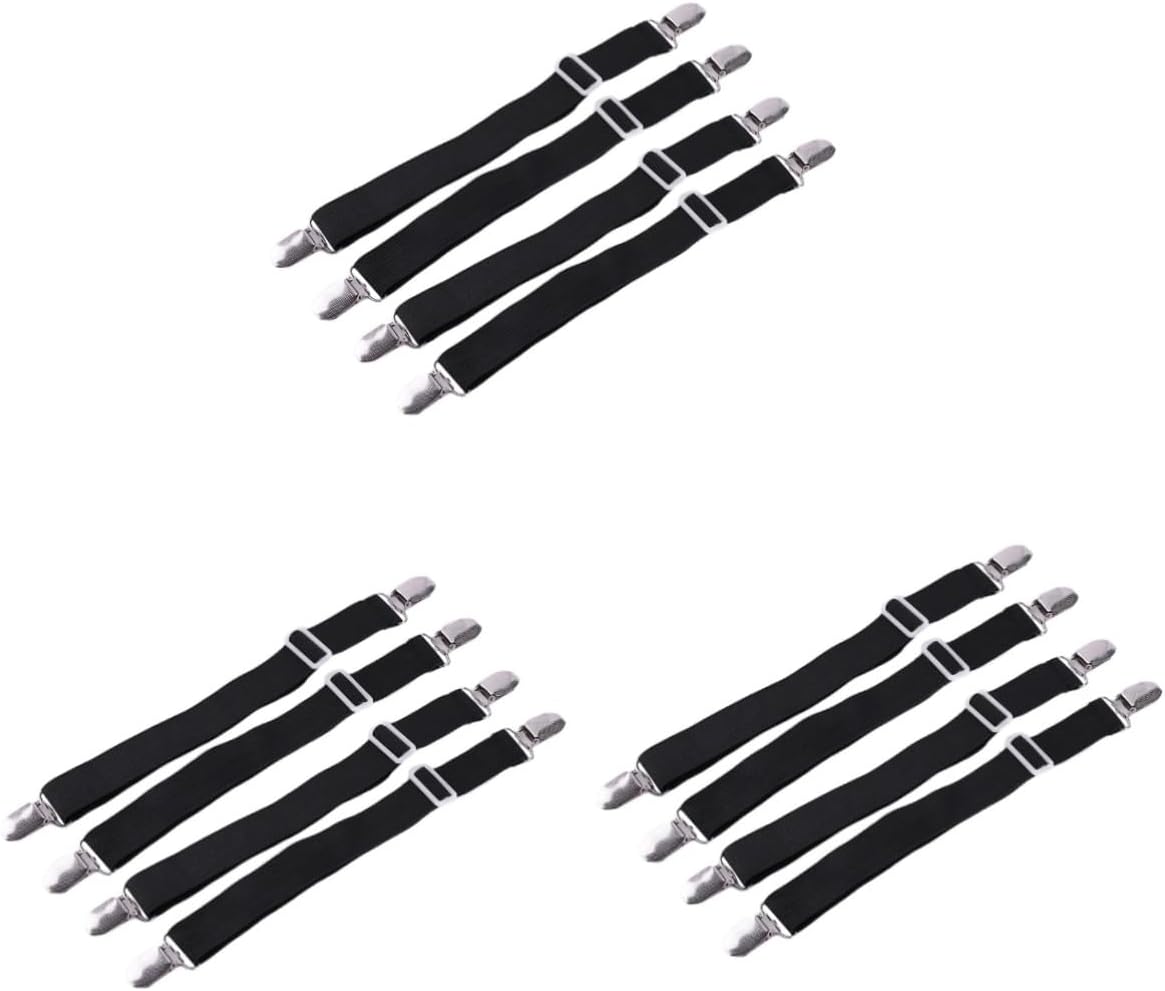MAGICLULU 12pcs Bed Sheet Fasteners Mattress Gripper Clips Elastic Straps for Bed Sheets Covers Hospital Holder
