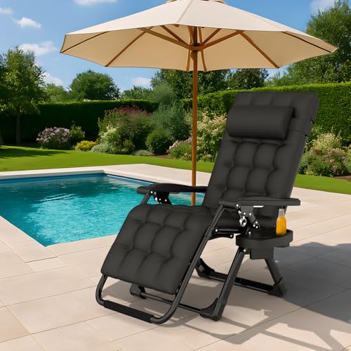 image for Suteck Zero Gravity Chair, Reclining Camping Lounge Chair w/Removable 