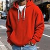NSICBMNO Red Oversized Hoodie Men Quarter Zip Jumper Waffle Knit Sweatshirt Baggy Hoodies With Pocket Long Sleeve Pullover 1/4 Zip Sweatshirt Drawstring Hoodie Hooded Sweatshirts Plus Size #1