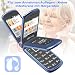 4G Klapphandy Seniorenhandy mit Großen Tasten Handy, Dual-SIM Flip Mobiltelefon mit Ladestation | SOS Notruffunktion | Kurzwahl | Taschenlampe | FM-Radio | 2,4+1.77 Zoll Dual Farbdisplay | Blau