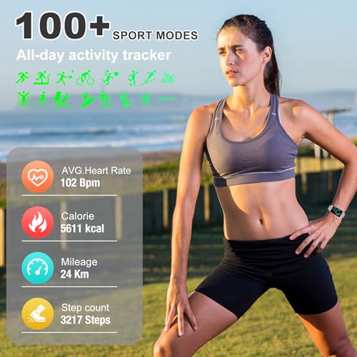Image of Fitness Tracker, Step Counter with 24 /7 Heart Rate Blood Oxygen Sleep Monitor, Fitness Watch with 100+ Sports Modes, Waterproof Activity Smart Watches for Women Men Android iOS