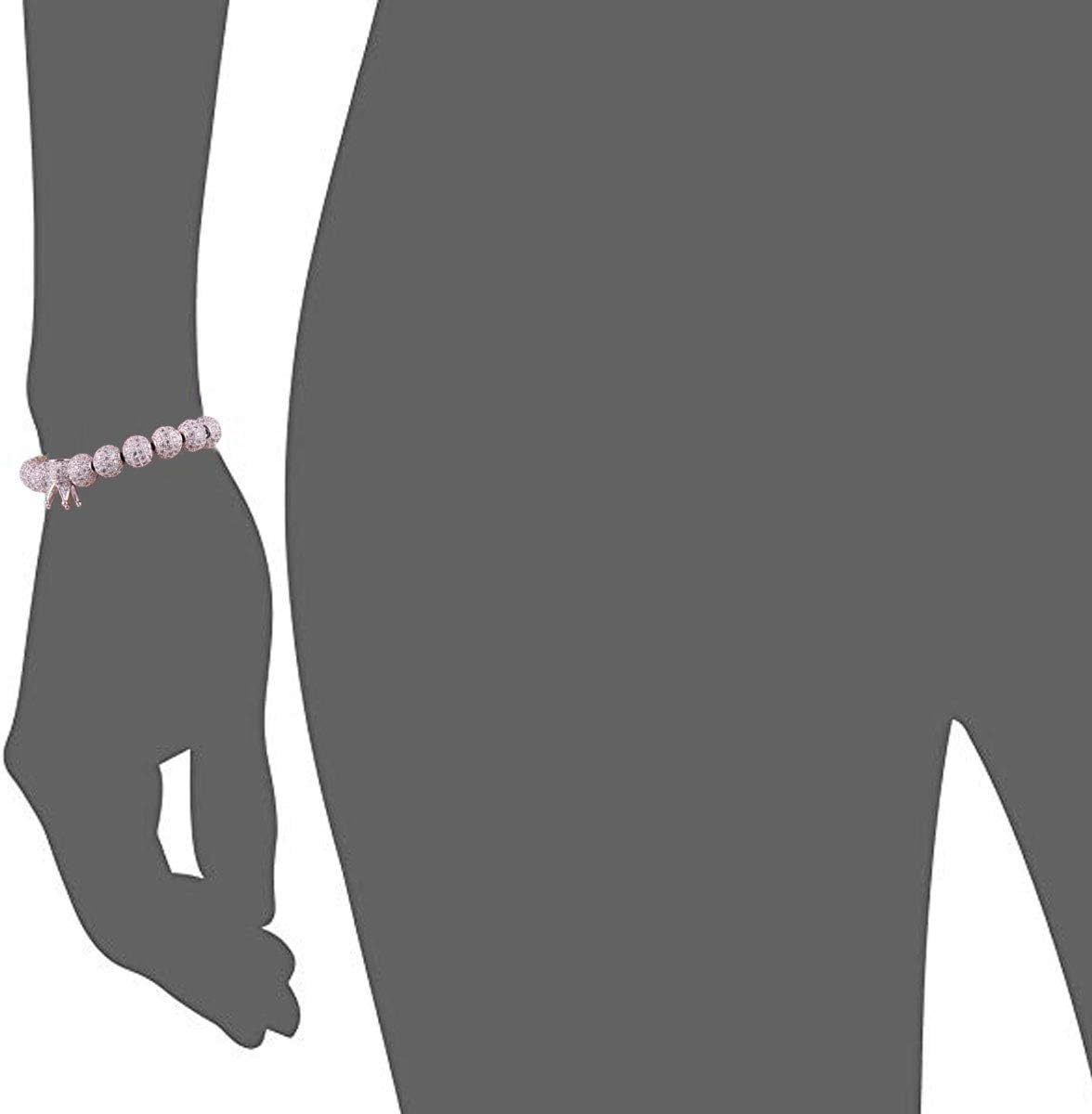 GVUSMIL Silver Luxury CZ Imperial Crown Braided Copper Bracelets with 8mm Micro Pave Cubic Zirconia Beads Pulseira Bangle for Men - Image 6