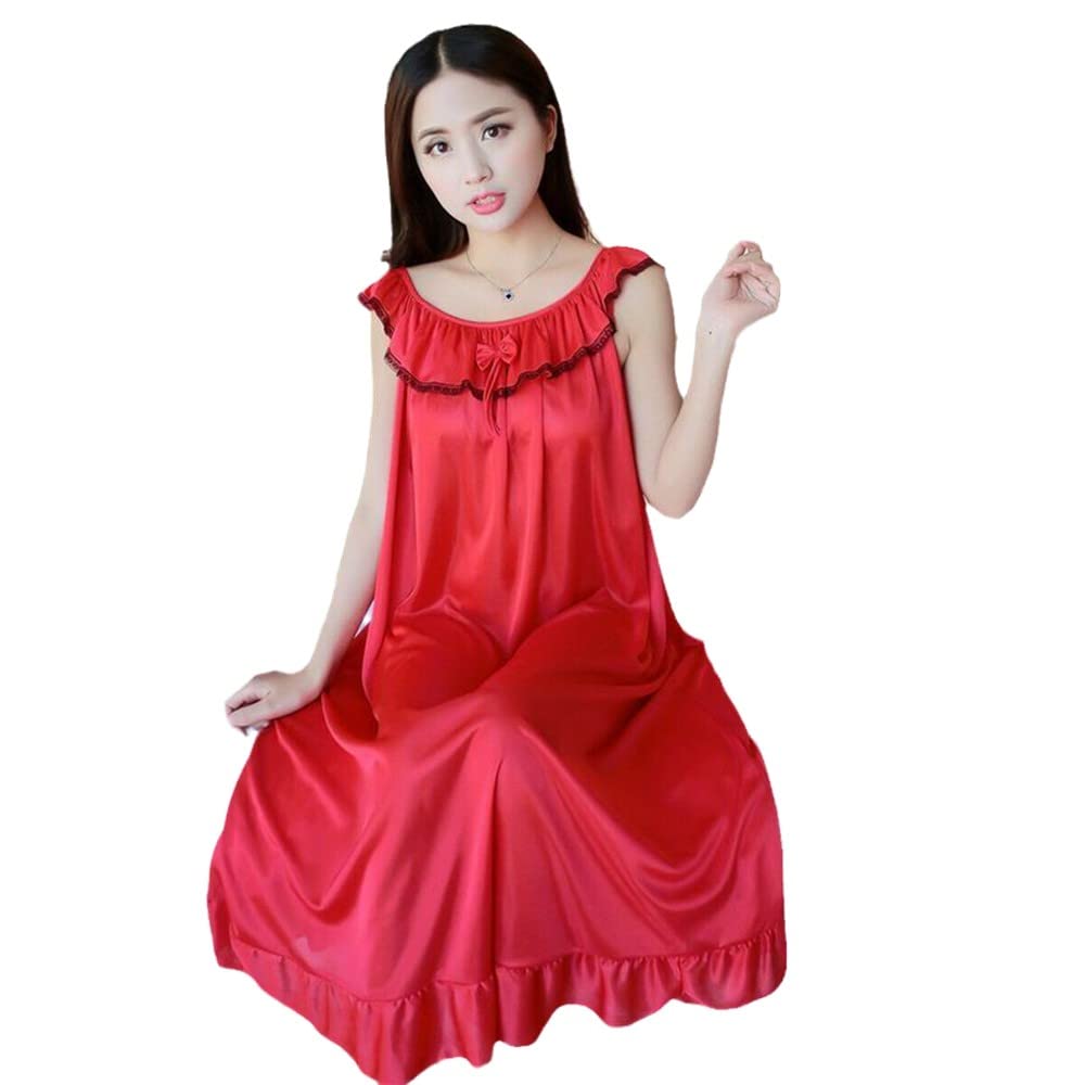 BANLUX Camisón para Mujer - Camisones Elegantes con Volantes para Mujer, Camisón Sexy De Satén De Seda, Camisón De Talla Grande, Camisón De Encaje, Ropa De Dormir para Mujer