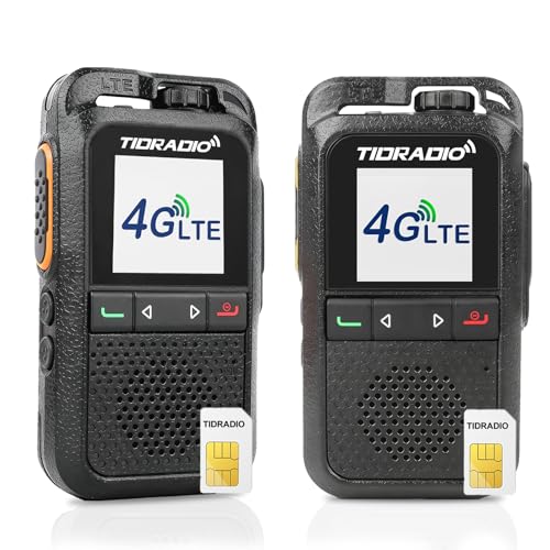 TIDRADIO TD-G100 Rapid Unlimited Range Walkie Talkies with SIM Cards, 4G POC Two Way Radios Nationwide 6000 Miles, Global Long Range PTT for Family, Logistics, Company, Compatible with TD-M15, 2 Pack