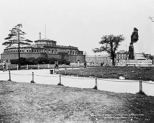 1920 Battery Park & Verrazano Statue NYC 11x14 Photograph Photo Print